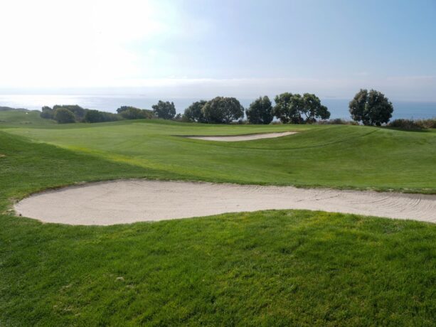 Golf course sprayed with pesticides 